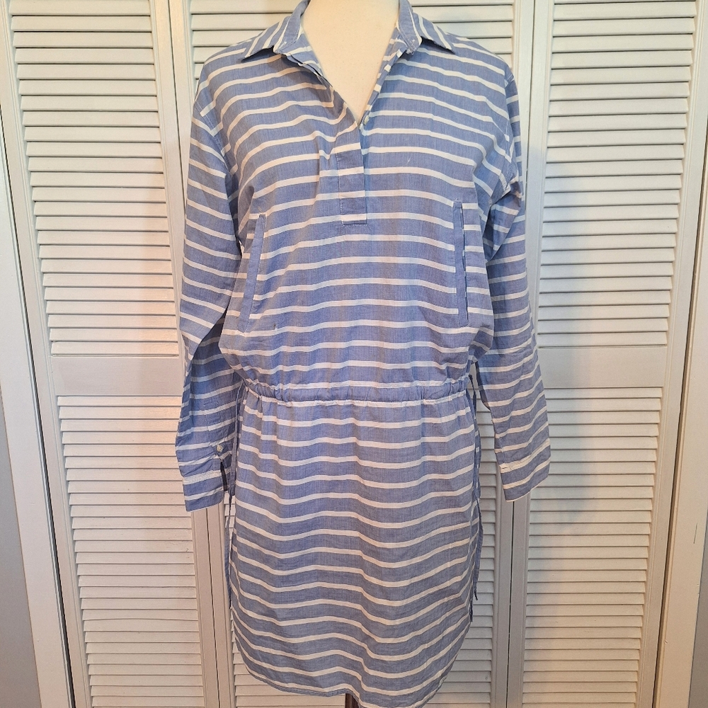 Gap striped drawstring cotton shirt dress sz XS *L3 - Picture 2 of 9
